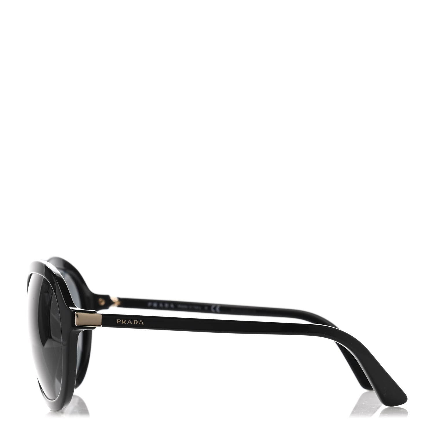 Prada Acetate Heritage Round Sunglasses SPR09V Black 2 of 4