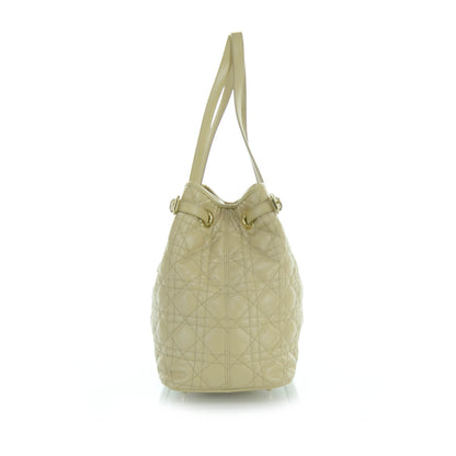 Christian Dior Coated Canvas Cannage Medium Panarea Tote Beige 5 of 11