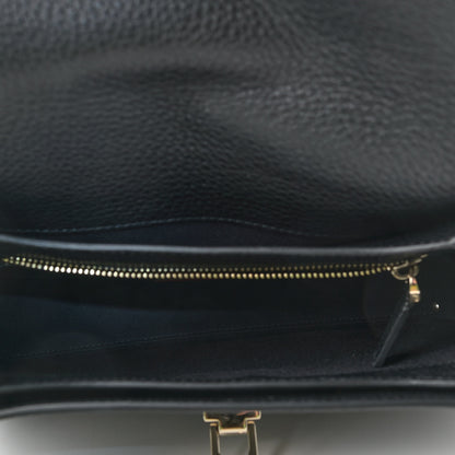 Valentino Garavani Pebbled Calfskin Medium Rockstud Flap Saddle Bag Black 5 of 9