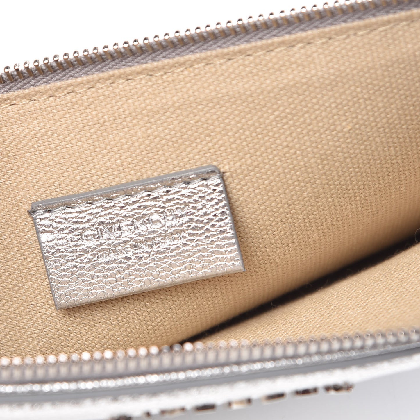 Metallic Sugar Goatskin Medium Antigona Pouch Silver
