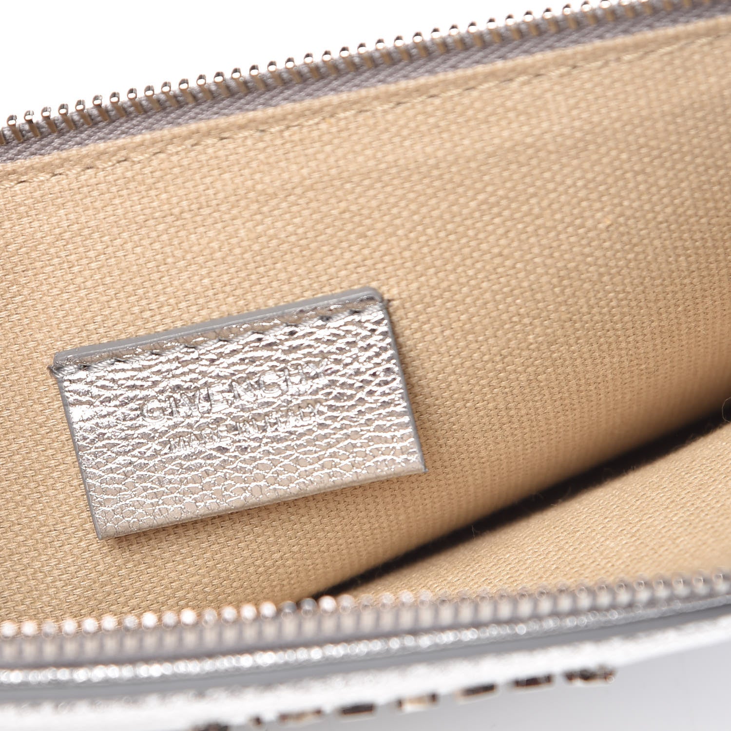 Givenchy Metallic Sugar Goatskin Medium Antigona Pouch Silver 6 of 8