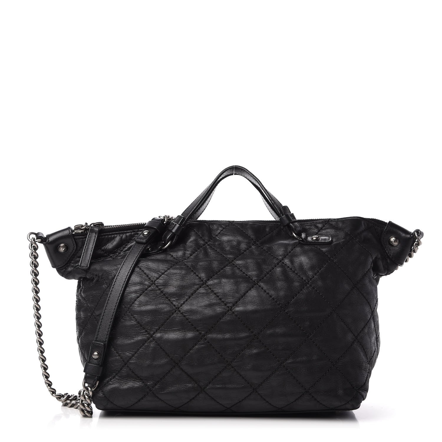 Chanel Iridescent Calfskin Quilted Coco Daily Shoulder Bag Black 1 of 10