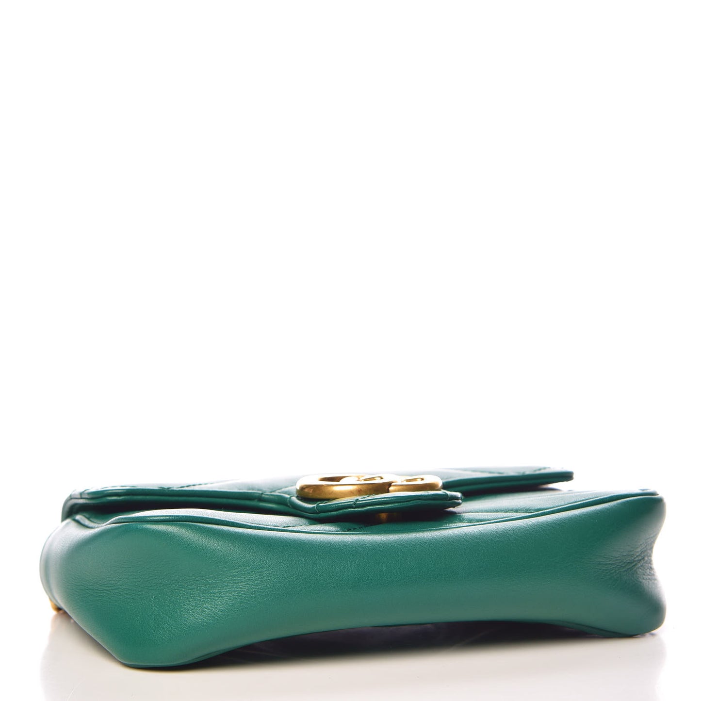 Calfskin Matelasse Super Mini GG Marmont Shoulder Bag Emerald Green