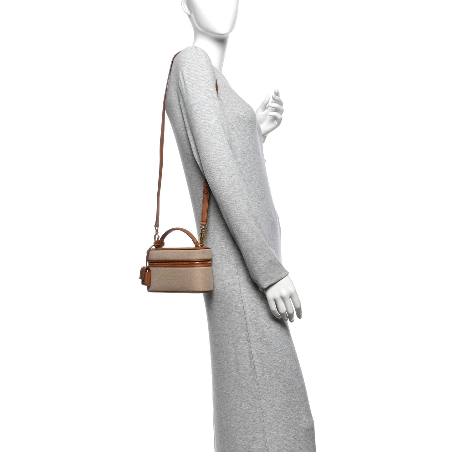 Canvas Calfskin Mini Gaby Vanity Case  Desert Dust Brick
