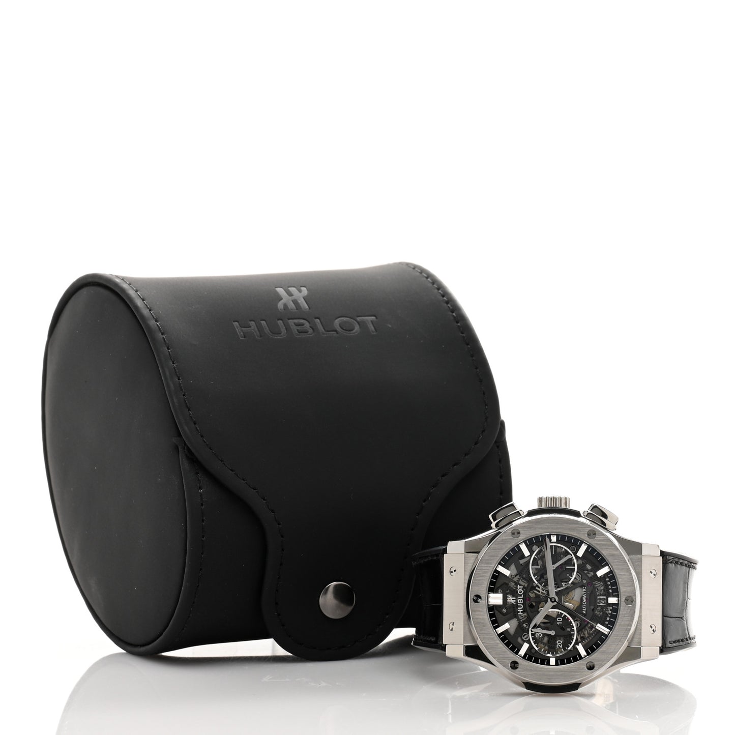 Titanium Alligator 45mm Classic Fusion Aerofusion Chronograph Automatic Watch Black 525.NX.0170.LR