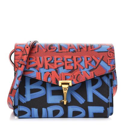 Burberry Calfskin Graffiti Print Small Macken Crossbody Bag Black 1 of 11