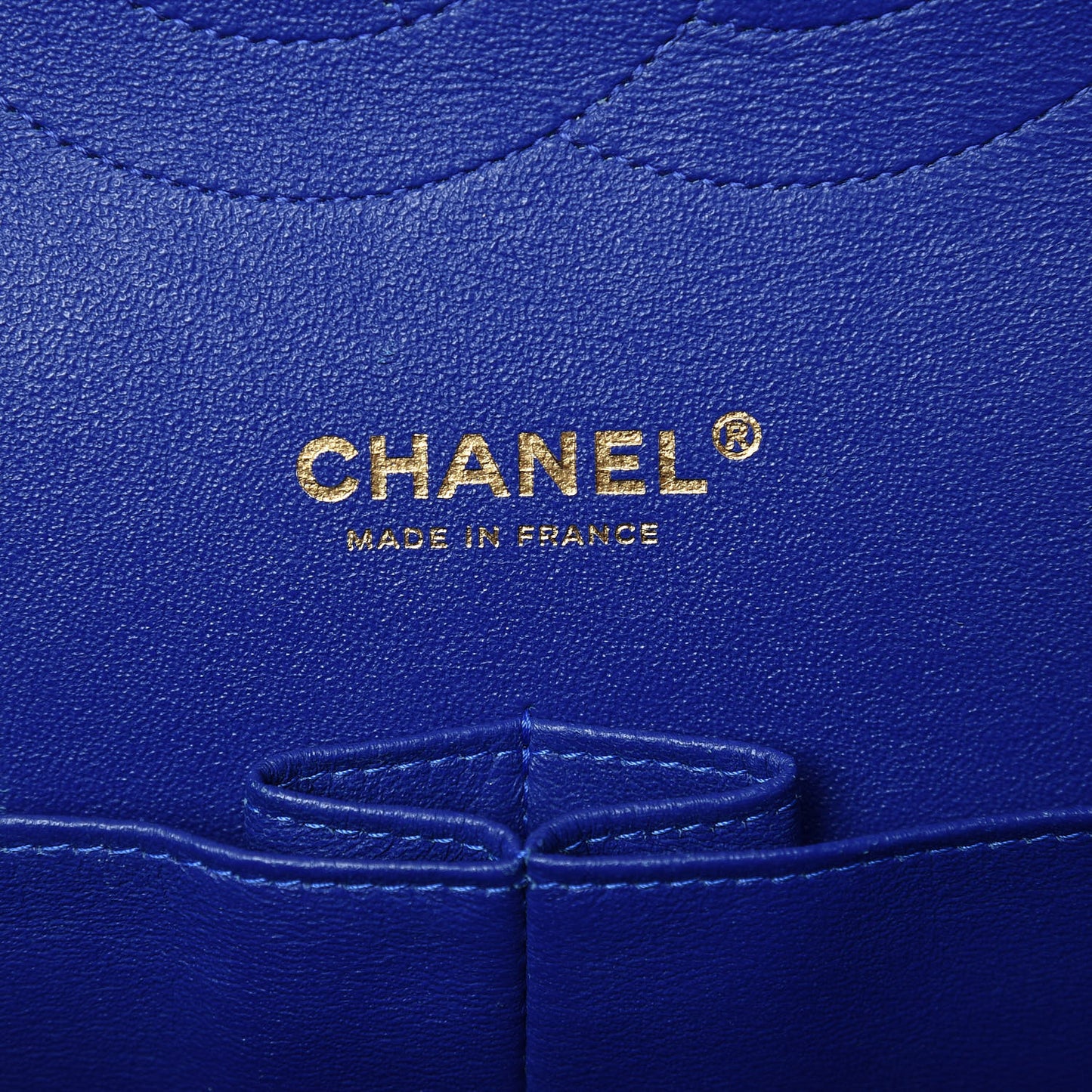Lambskin Quilted Jumbo Double Flap Blue