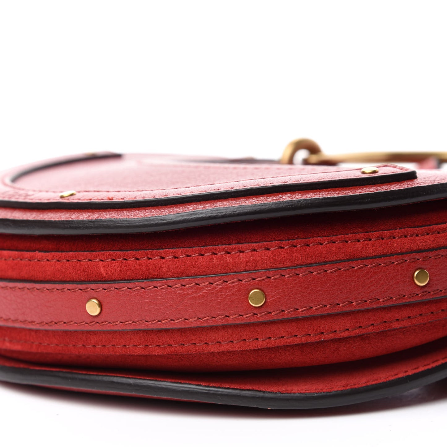 Shiny Goatskin Smooth Calfskin Suede Small Pixie Bag Dahlia Red