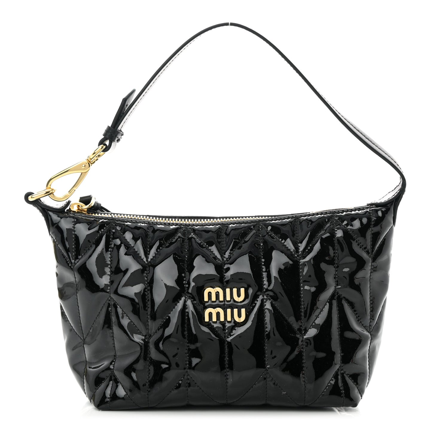 Iridescent Fabric Quilted Mini Spirit Ciré Bag Black