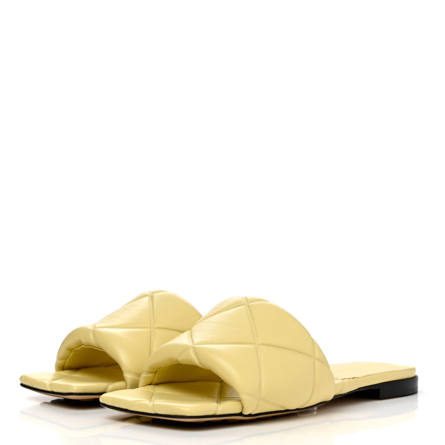 Bottega Veneta Nappa Quilted Rubber Lido Flat Sandals 38.5 Moon Beam 3 of 8