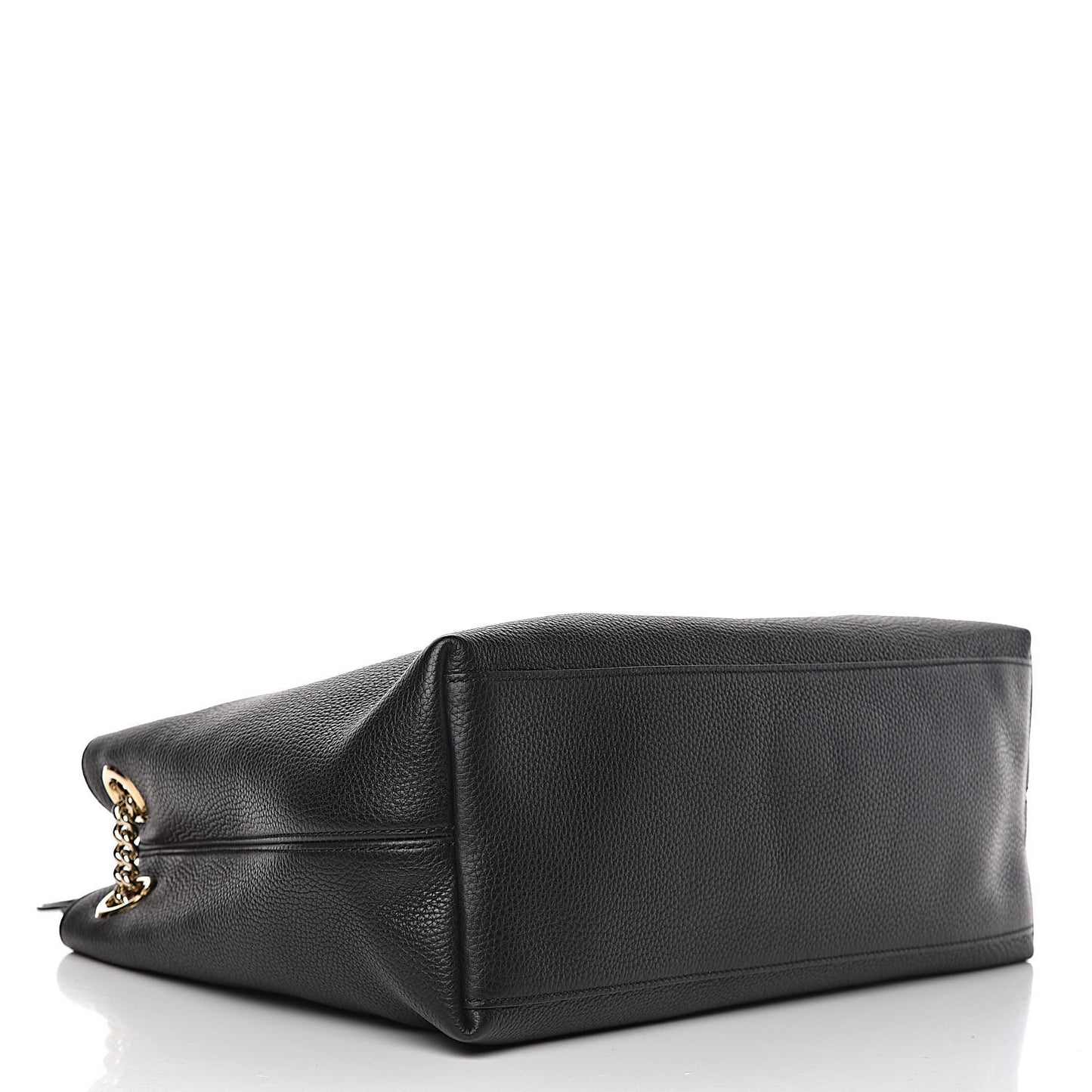 Pebbled Calfskin Medium Soho Chain Shoulder Bag Black