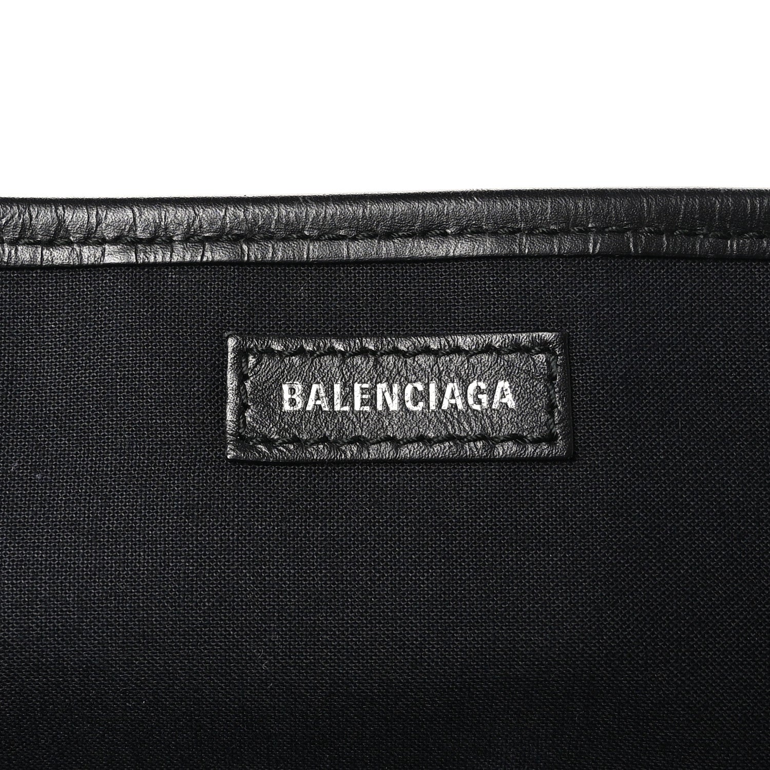 Balenciaga Cotton Canvas Satin Calfskin S Navy Cabas Natural Black 7 of 12