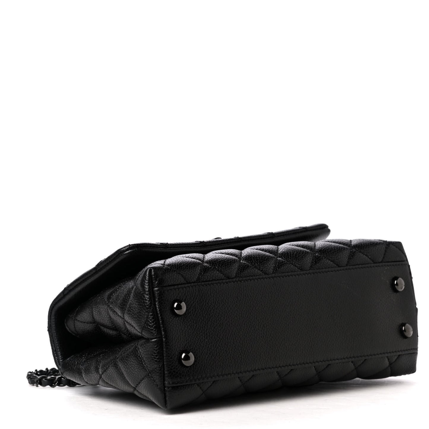 Caviar Quilted Mini Coco Handle Flap So Black
