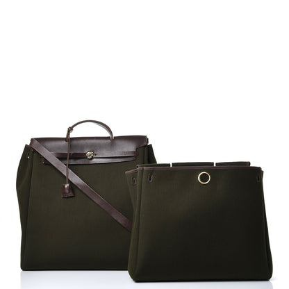 Hermes Toile Vache Hunter Herbag 39 MM Kaki Ebene 4 of 15
