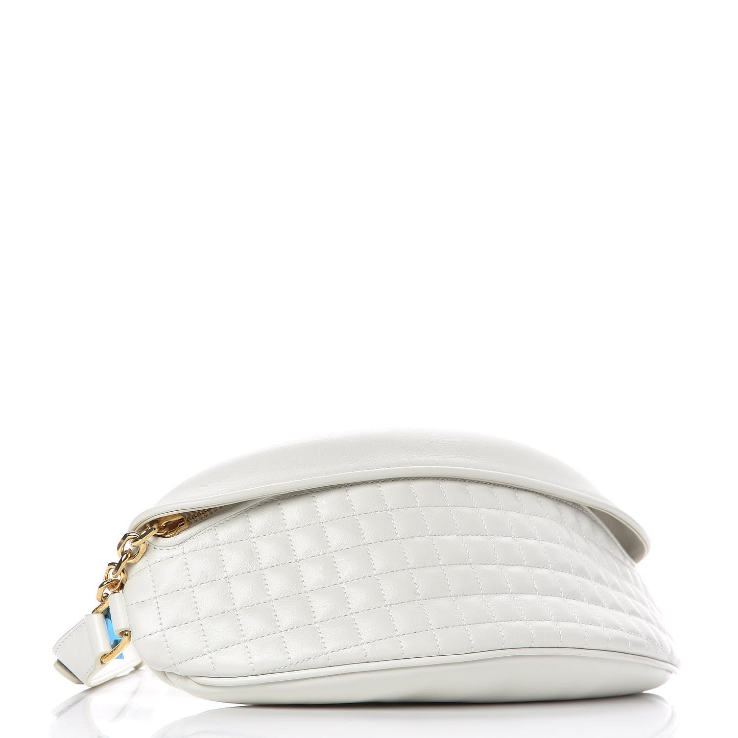 Calfskin Quilted C Charm Belt Bag White