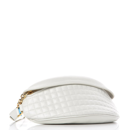 Celine Calfskin Quilted C Charm Belt Bag White 4 of 9