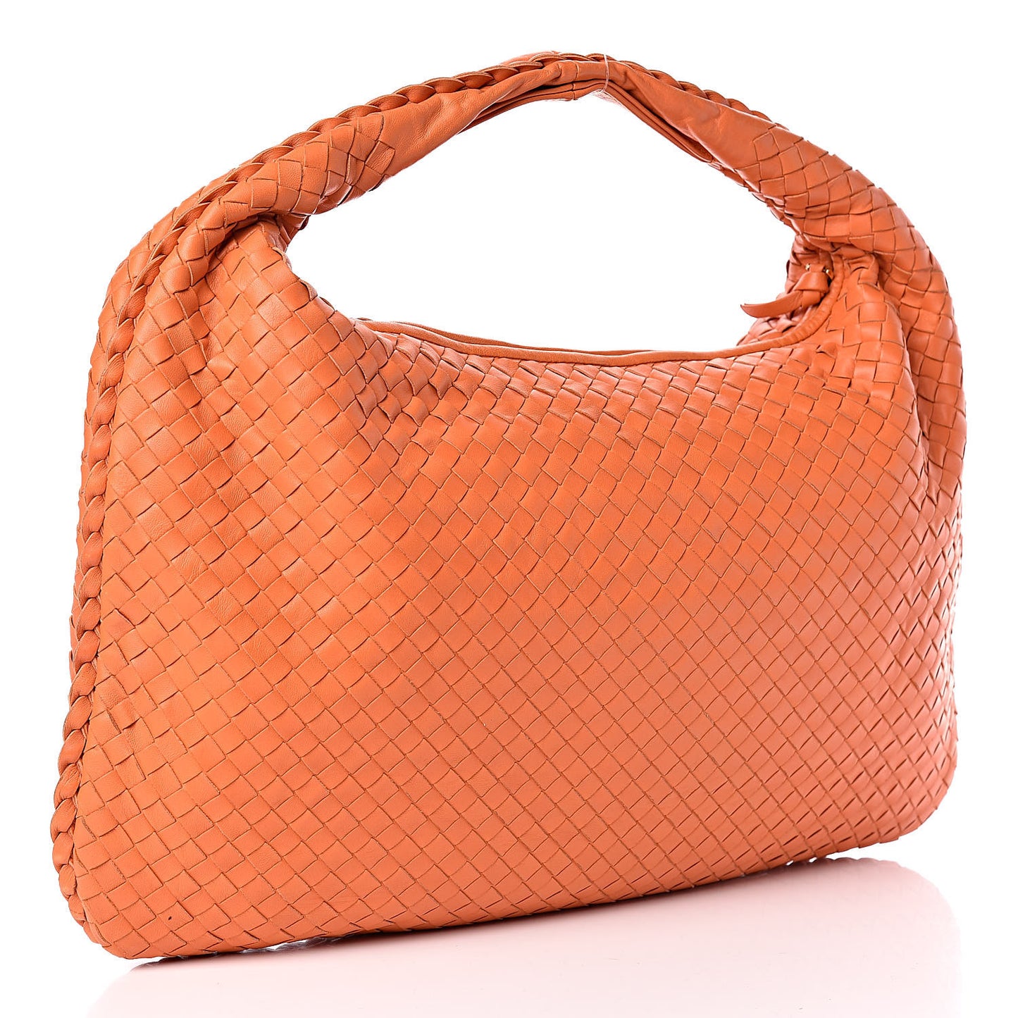 Nappa Intrecciato Large Veneta Hobo Orange