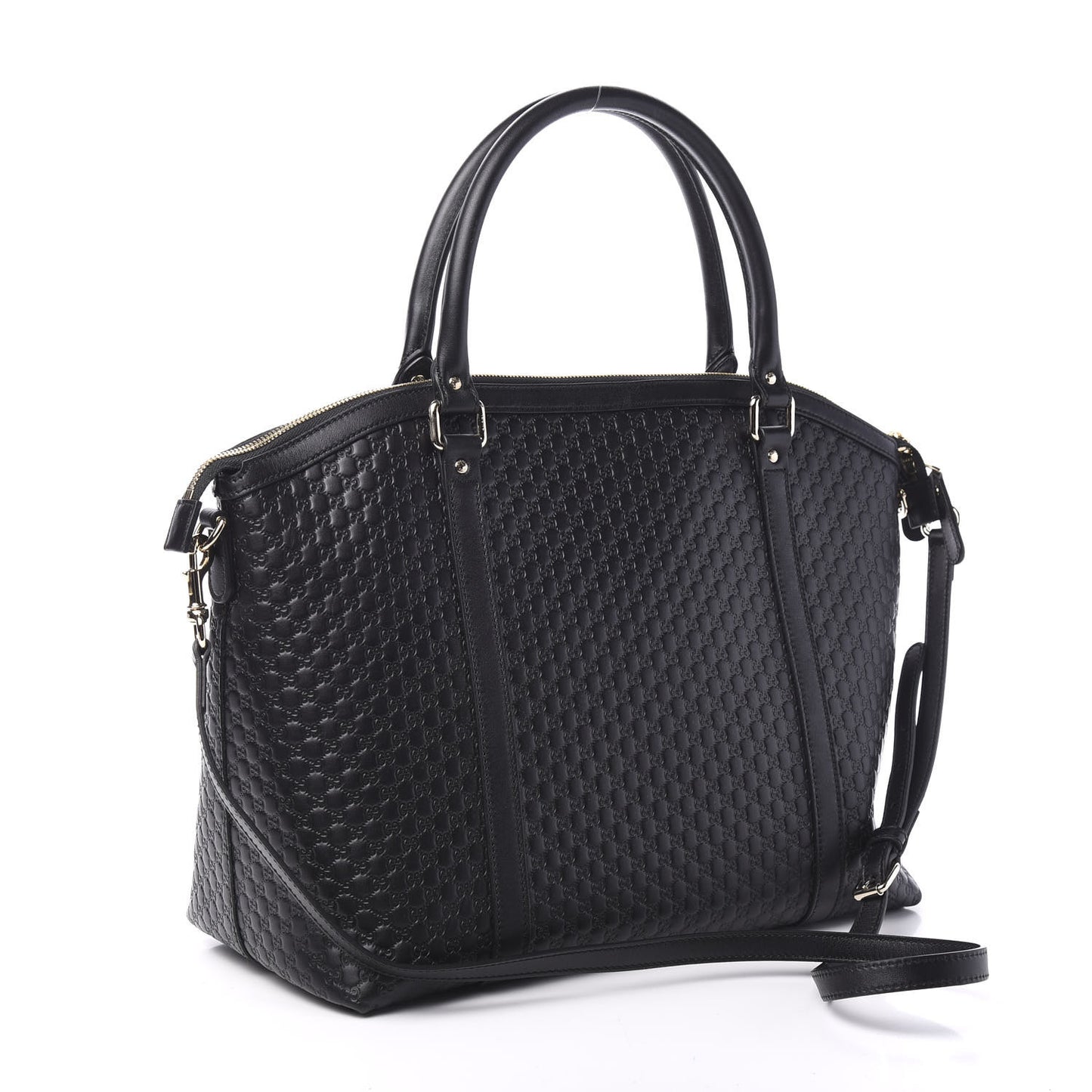 Soft Microguccissima Large Dome Satchel Black