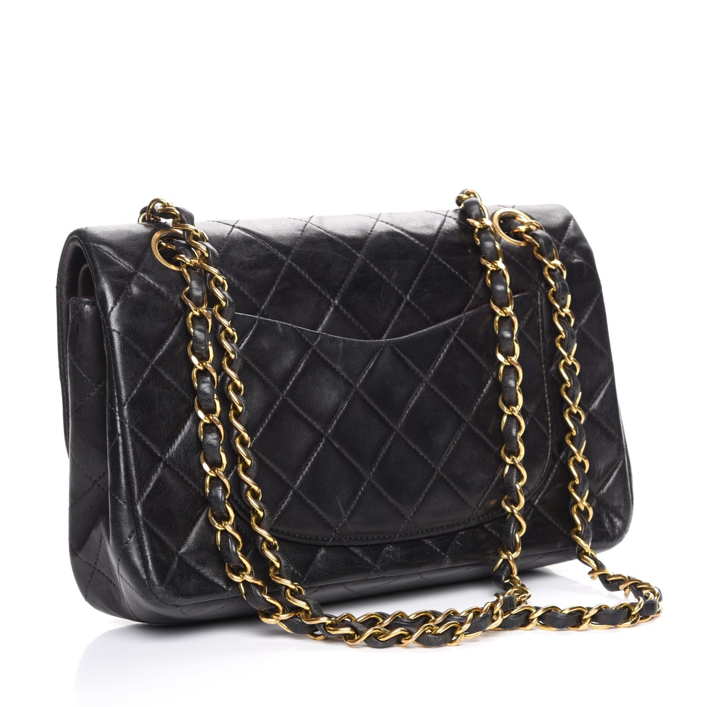 Lambskin Quilted Small Double Flap Black
