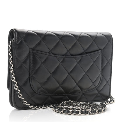 Chanel Lambskin Quilted Wallet On Chain WOC Black 3 of 13