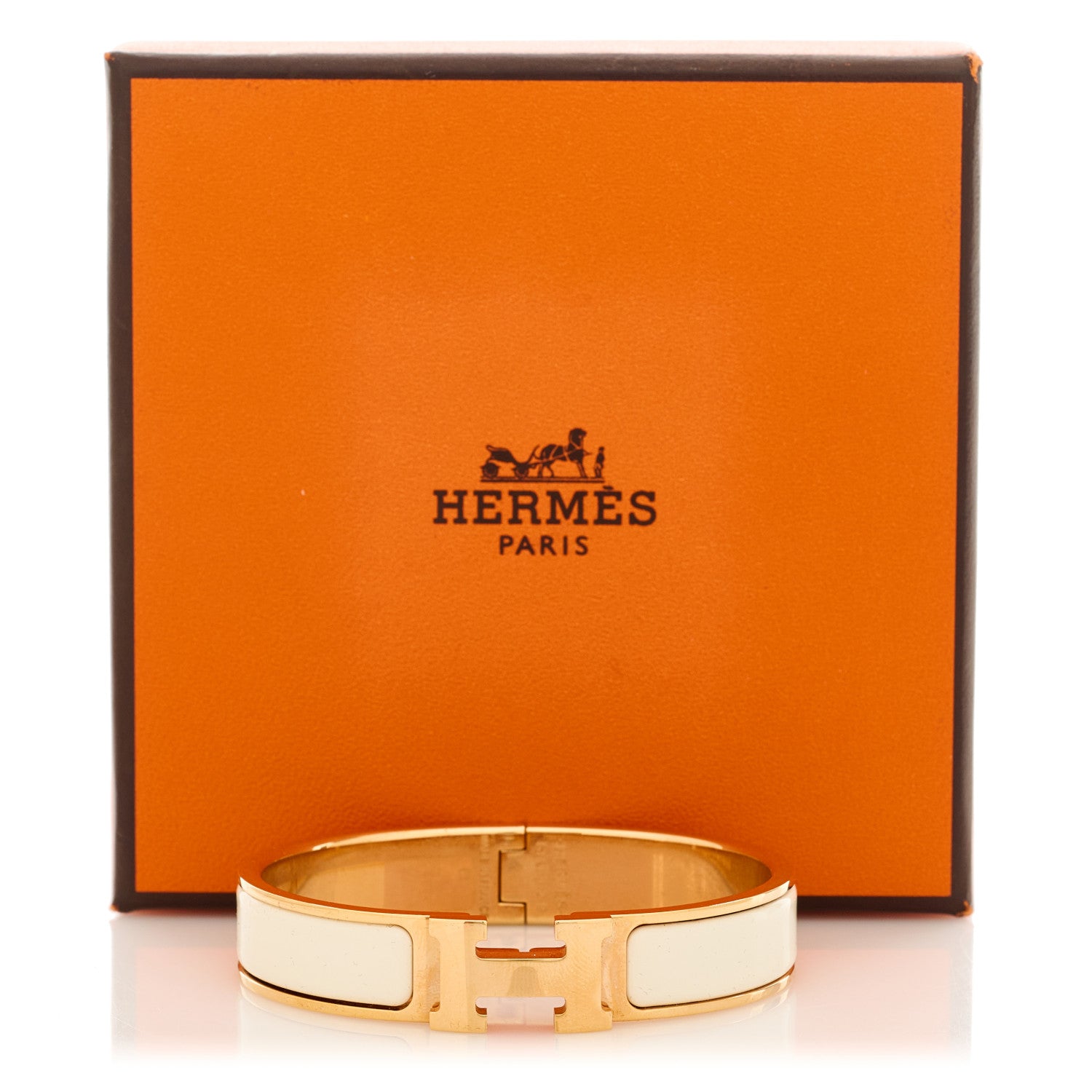 Hermes Enamel Narrow Clic Clac H Bracelet PM Craie 5 of 5