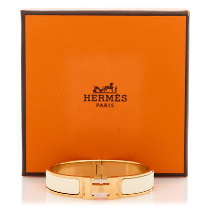 Hermes Enamel Narrow Clic Clac H Bracelet PM Craie 5 of 5