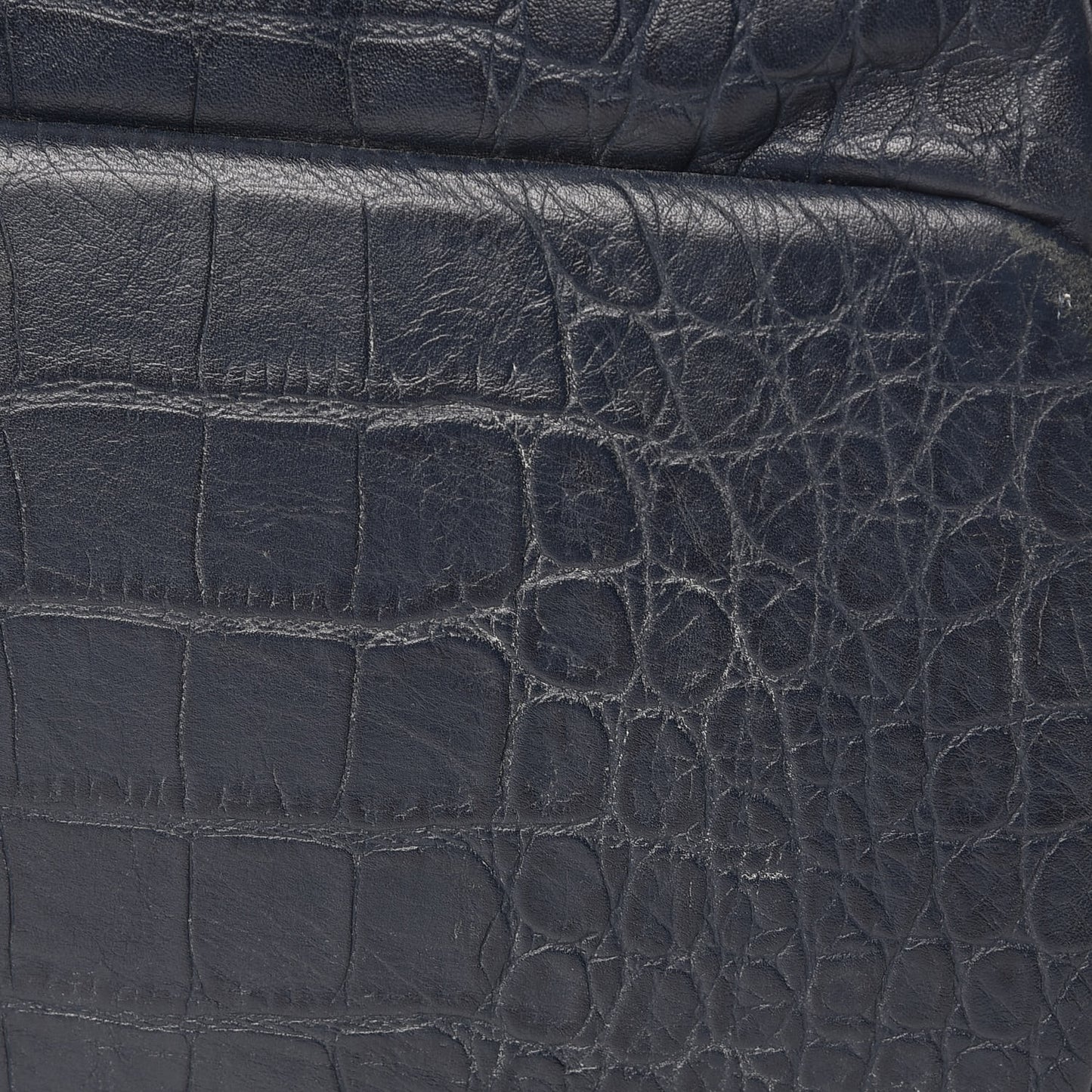 Calfskin Crocodile Embossed Large Luxus Backpack Blue