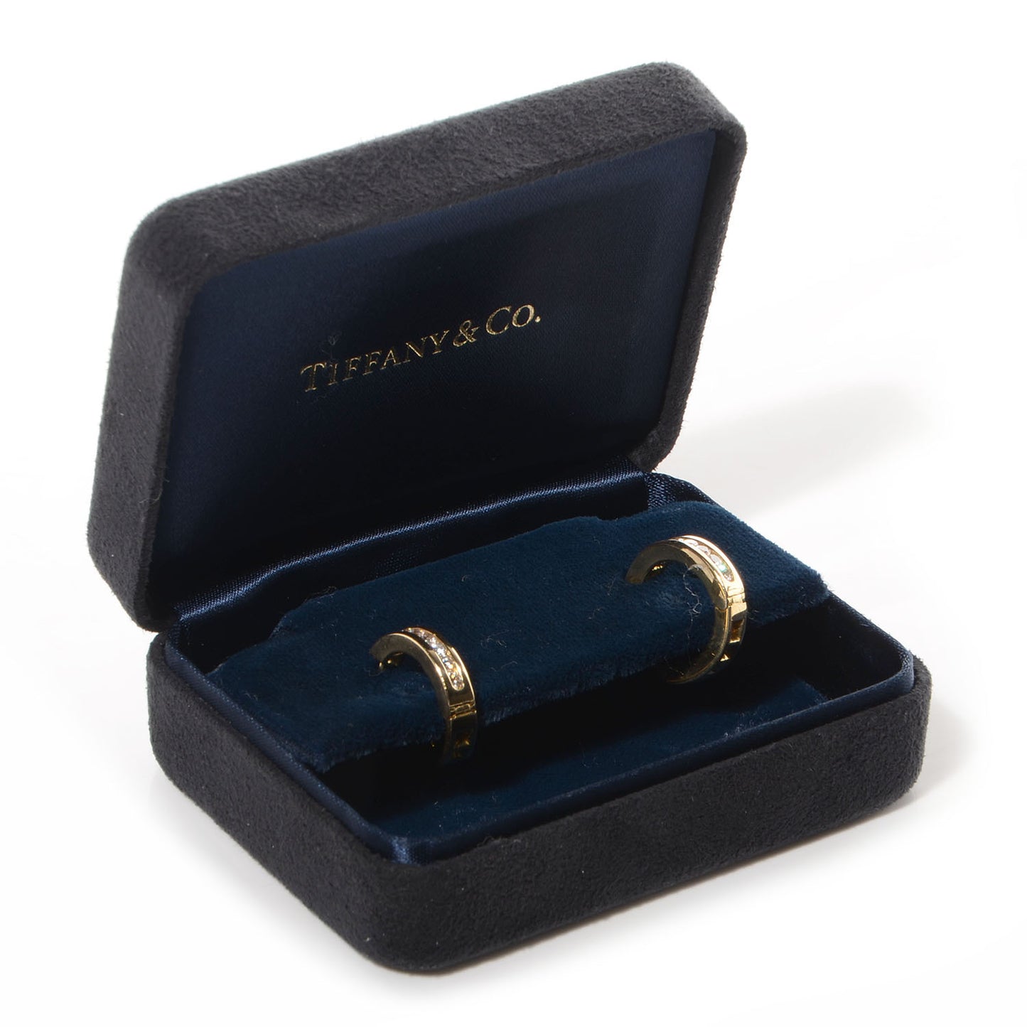 18k Yellow Gold Diamond Small Hoop Earrings