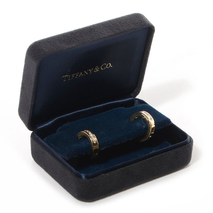 Tiffany 18k Yellow Gold Diamond Small Hoop Earrings 8 of 8
