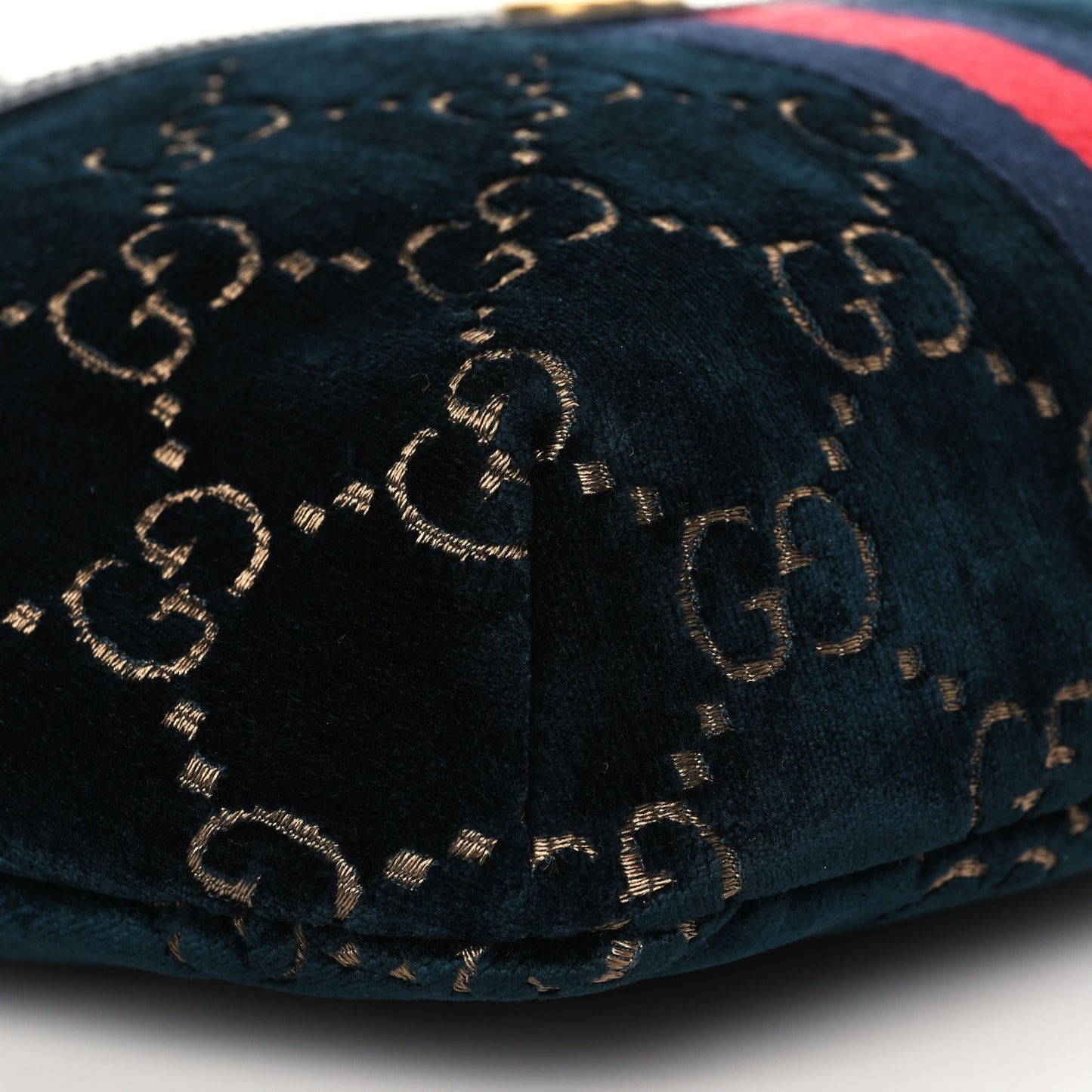 Velvet GG Monogram Web Belt Bag Blue Beige