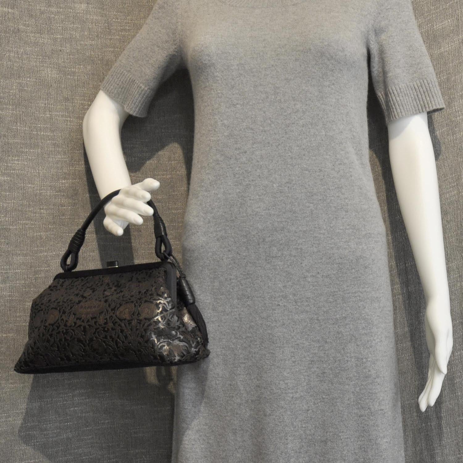 Bottega Veneta Satin Leather Laser Cut Floral Frame Bag 2 of 8