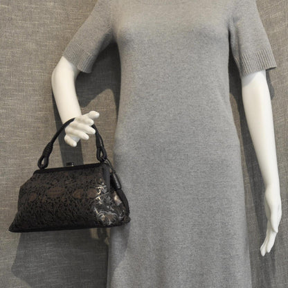 Bottega Veneta Satin Leather Laser Cut Floral Frame Bag 2 of 8