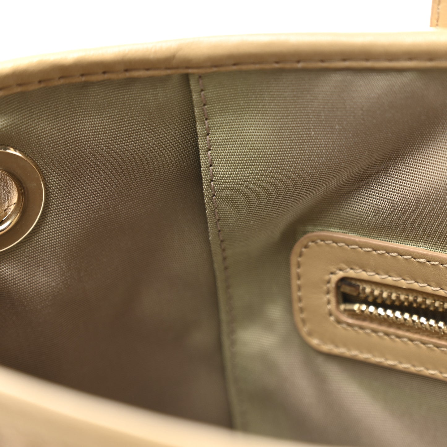 Coated Canvas Cannage Small Panarea Tote Beige