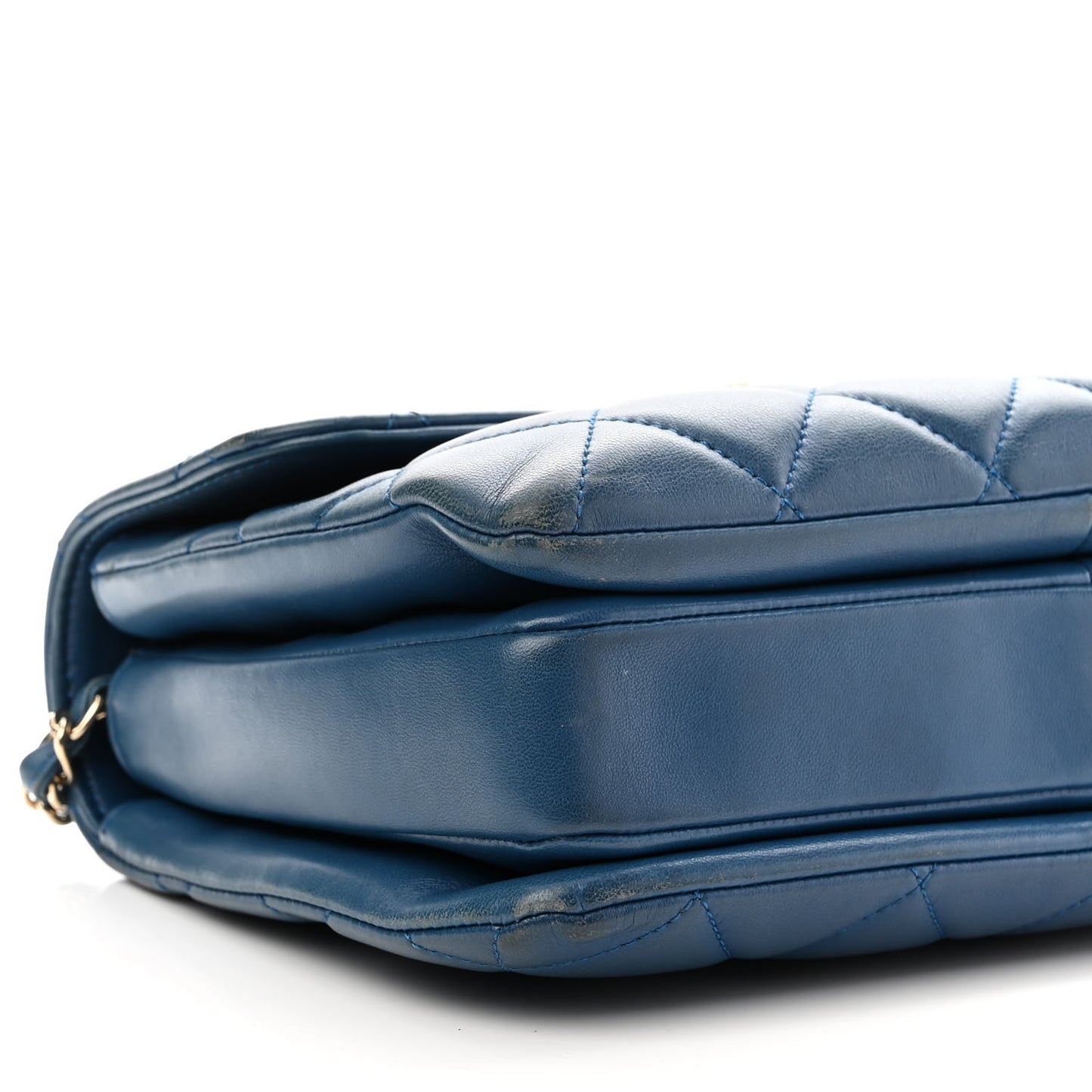 Lambskin Quilted Small Trendy CC Flap Dual Handle Bag Blue
