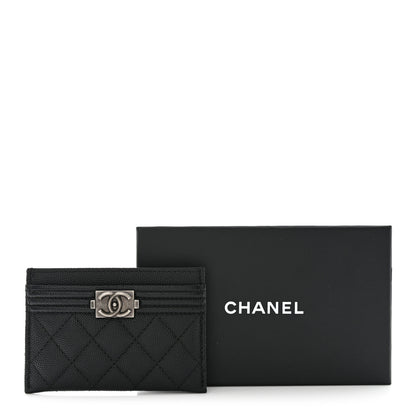 Chanel Caviar Quilted Boy Card Holder Black 9 of 9