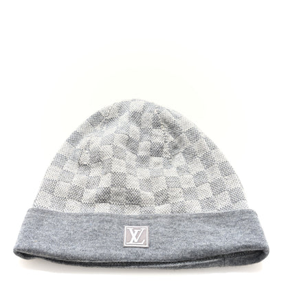 Louis Vuitton Wool Bonnet Petit Damier Beanie Hat Grey 1 of 4