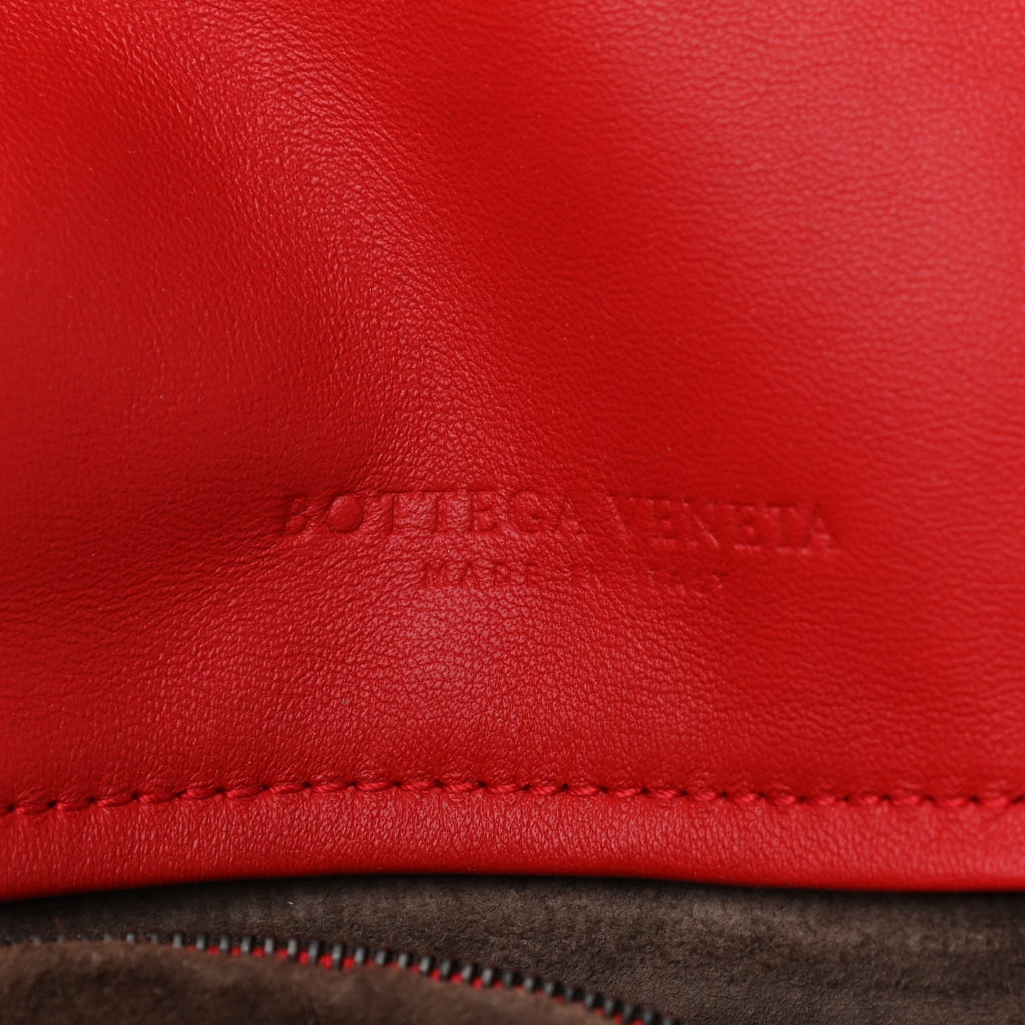 Nappa Intrecciato Shoulder Bag Red