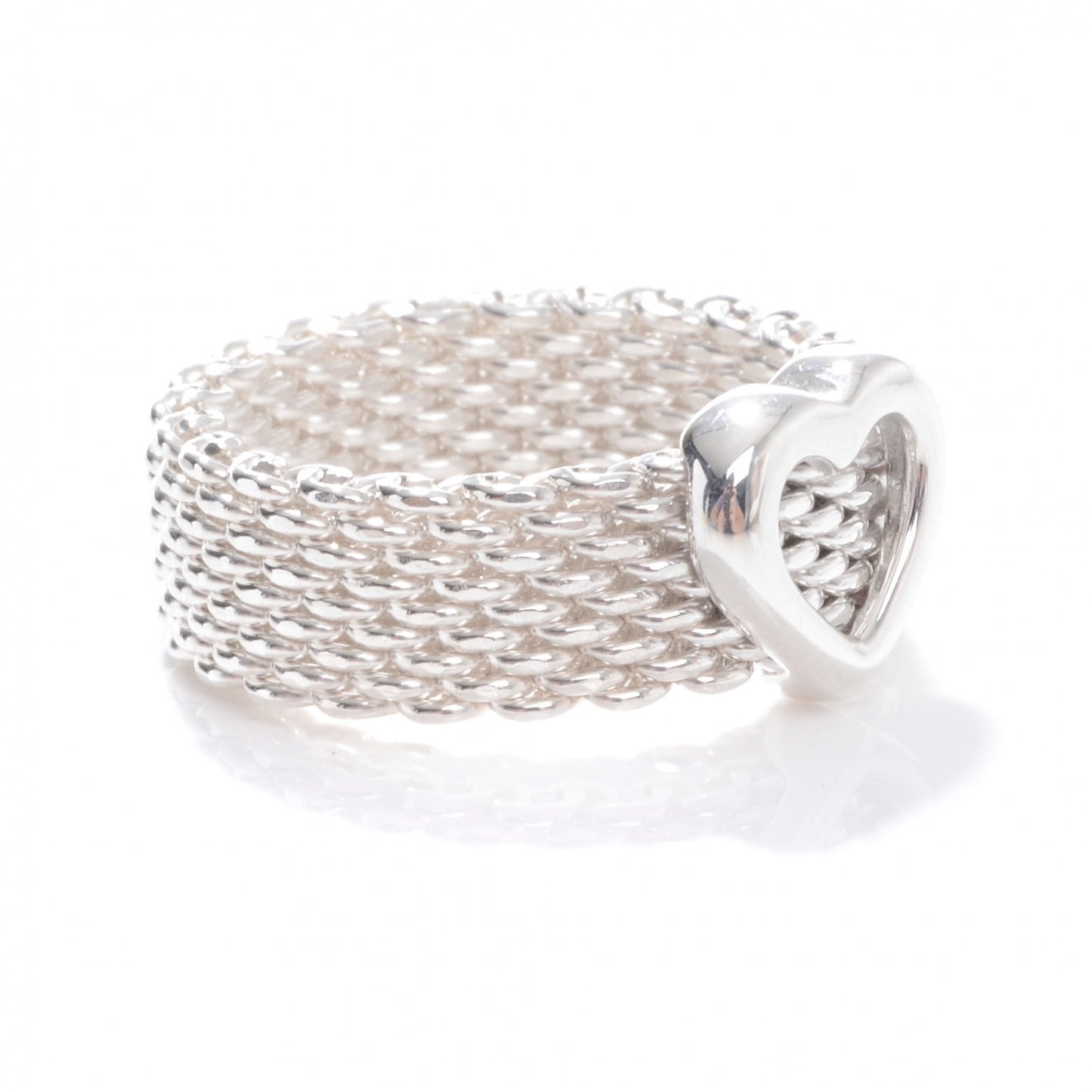 Sterling Silver Heart Mesh Ring 4