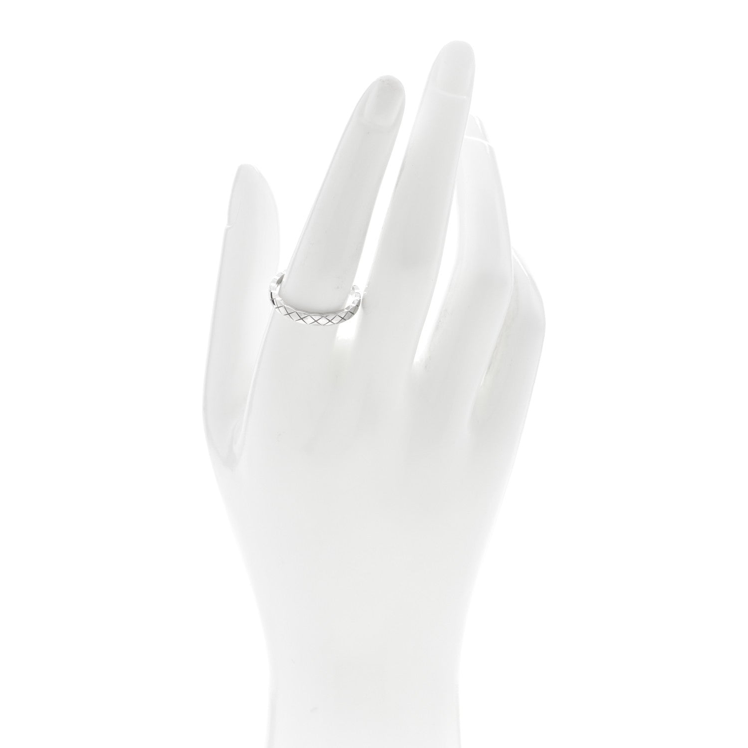 Chanel 18K White Gold Mini Coco Crush Ring 58 8.25 2 of 5