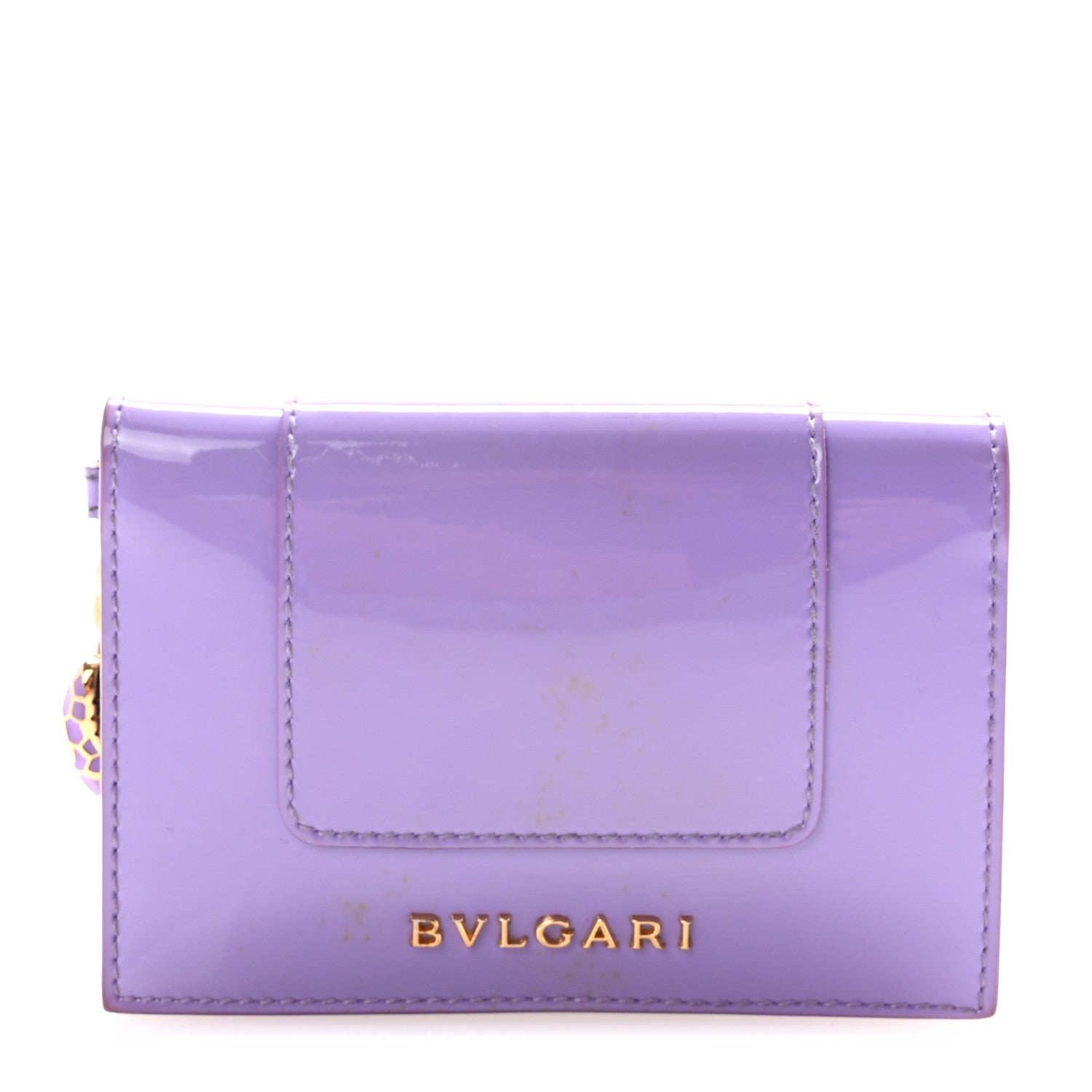 Bulgari Patent Calfskin Serpenti Forever Card Case Purple 1 of 6