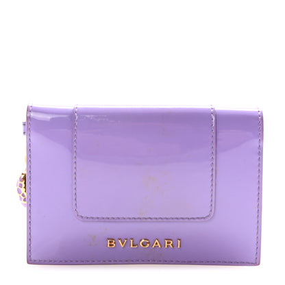 Bulgari Patent Calfskin Serpenti Forever Card Case Purple 1 of 6