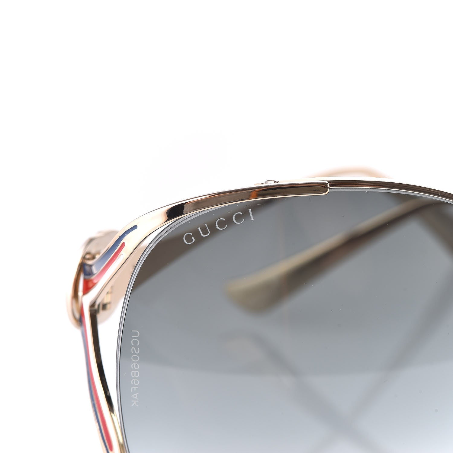 Gucci Metal Oversized Round Frame GG0225S Sunglasses Gold 7 of 9
