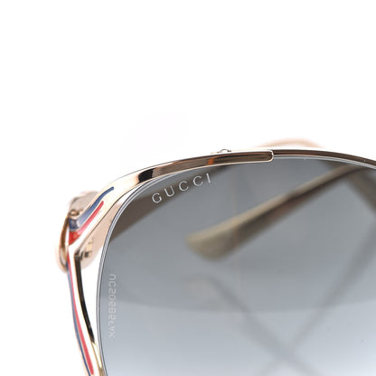 Gucci Metal Oversized Round Frame GG0225S Sunglasses Gold 7 of 9