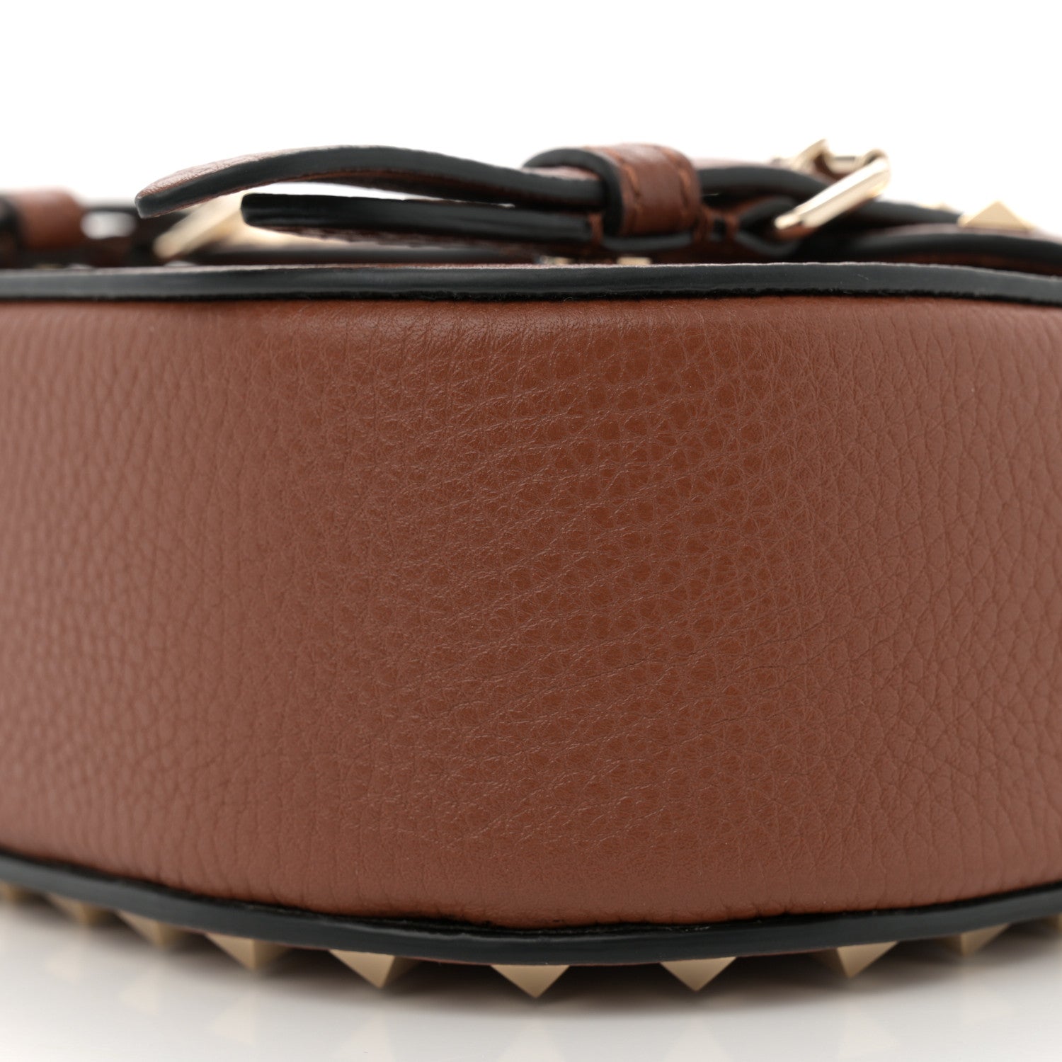 Valentino Garavani Grained Calfskin Rockstud Flap Messenger Saddle Brown 9 of 9