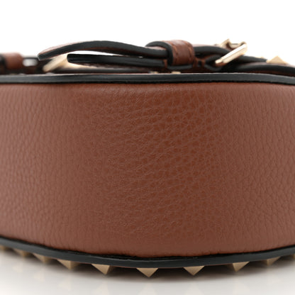 Valentino Garavani Grained Calfskin Rockstud Flap Messenger Saddle Brown 9 of 9