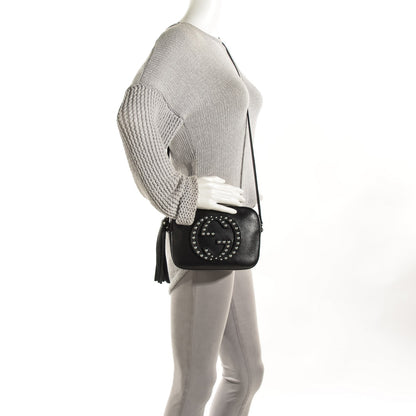 Gucci Pebbled Calfskin Studded Small Soho Disco Bag Black 2 of 8