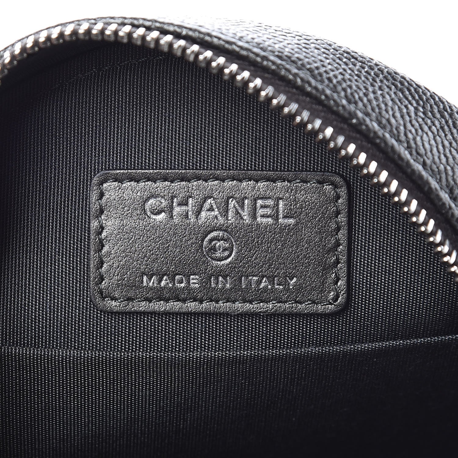 Chanel Metallic Caviar Quilted Round Filigree Crossbody Dark Silver 6 of 8