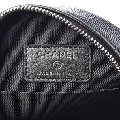 Chanel Metallic Caviar Quilted Round Filigree Crossbody Dark Silver 6 of 8