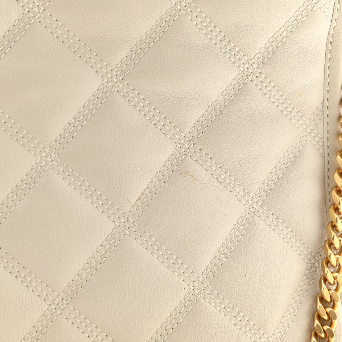 Lambskin Quilted Mini Becky Chain Bag Crema Soft