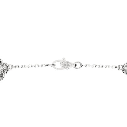 Van Cleef & Arpels 18K White Gold Diamond 16 Motifs Sweet Alhambra Necklace 5 of 7